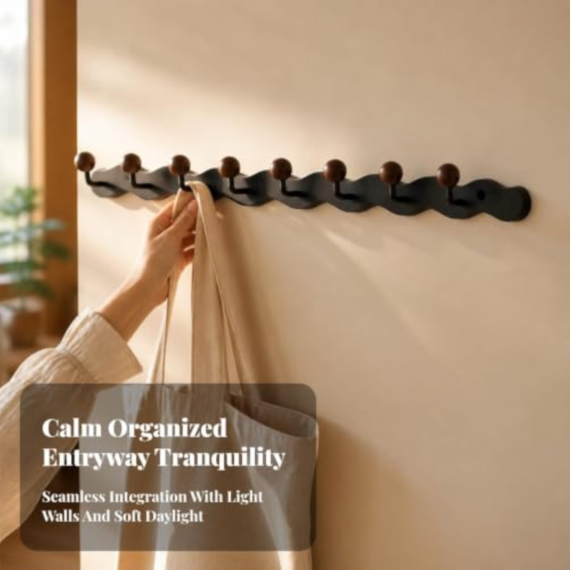 Wave-Shaped Wall Coat Rack