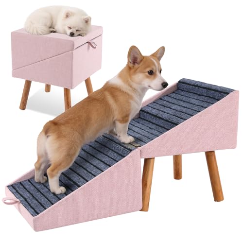 Image of Dog ramp for Small Dogs, 2-in-1 Pet Steps & Ottoman