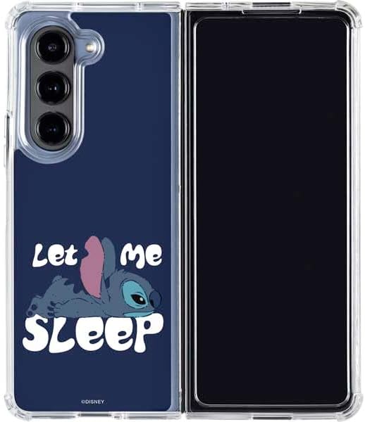Skinit Clear Phone Case Compatible with Galaxy Z Fold5 5G - Officially Licensed Disney Lilo and Stitch Pattern Design