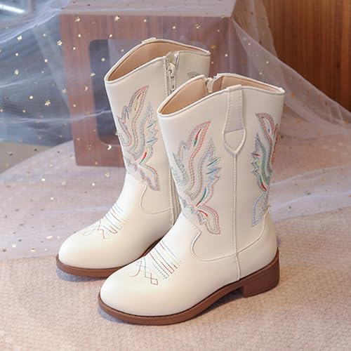 Girls Cowgirl Boots Kids Mid Calf Glitter Mid Calf Cowboy Boot Girls Western Riding Shoes Waterproof Non Slip Round Toe Western Booties Shoes2