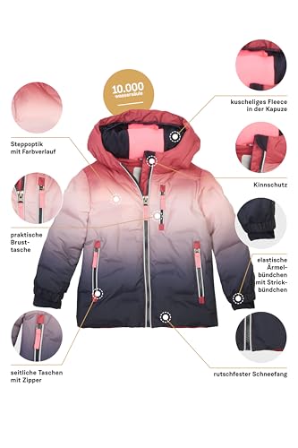first instinct by killtec Veste matelassée pour enfant, aspect duvet, avec capuche et jupe pare-neige, FISW 39 MNS QLTD JCKT, rouge foncé, 110/116, 43386-000 – vue 5