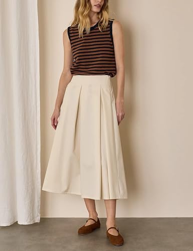 Hongsui Women's Striped Color Block Sweater Vest Ribbed Knit Tank Tops Oversized Crewneck Pullover3