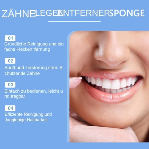 Kompakter Zahnreiniger – Zahnflecken-Reinigungsgerät, Zahnfleckenentfernungsstift | Effizienter Fleckenentferner, Radiergummi, Zahnradierer, Polierer, Zahnfleckenentferner, Zahnreinigungsschwämme für – Bild 7