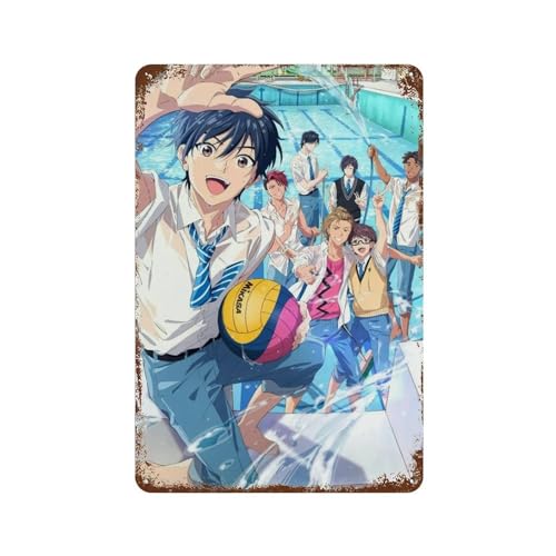 KSOXDAITIP Póster de anime RE-MAIN para decoración de pared, póster de metal moderno, decoración del hogar, bar, tienda, letrero vintage, regalo de 11.8 x 7.9 pulgadas