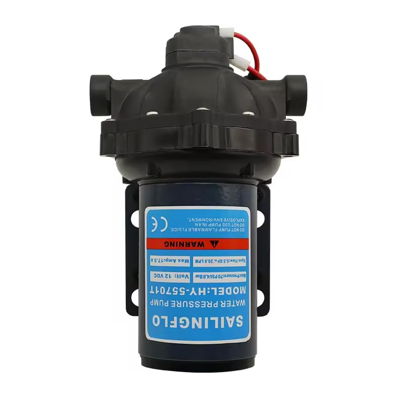Image of 12V Water Diaphragm Pump-5.5 GPM 70 PSI, On-Demand, Self-priming, High Performance Automatic On /Off Water Pump for Marine, RV, Boat (HY-55701t)