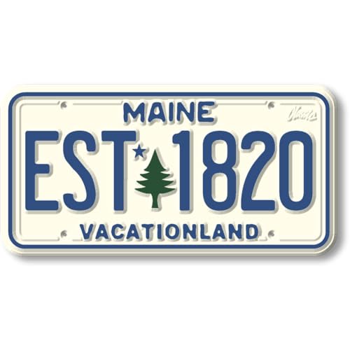 Imán decorativo de placa de matrícula Maine 1.9 x 3.8 pulgadas