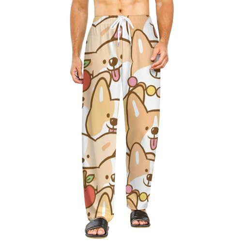 Bas de pyjama Corgi imprimé : pantalon long pour femme avec poches latérales taille S