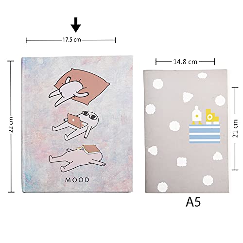Image of Papboo Mood Hardbound Hardcover Notebook Diary, (22 X 17.5 cm, 80 GSM, 140 Single Ruled Pages) Journal, Gift
