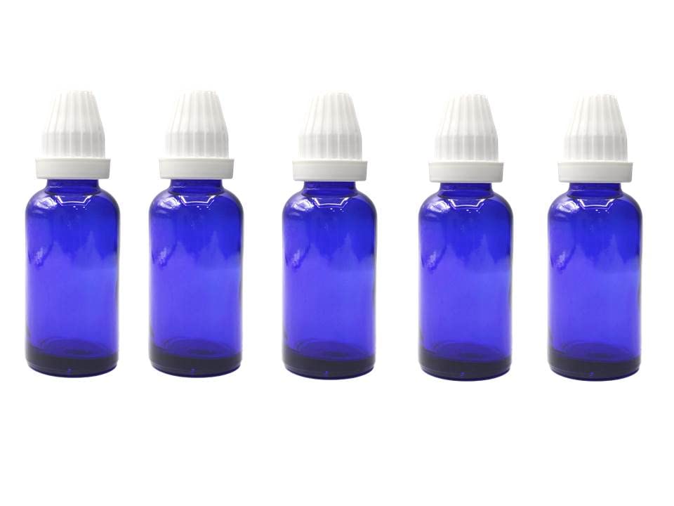 PHARCOS 30Ml Cobalt Blue Dropper Bottle With White Temple Cap And Inner Dropper Plug For Essential Oil | Perfumes | Aromatherepy Cosmetic -Pack Of 5.-image-34
