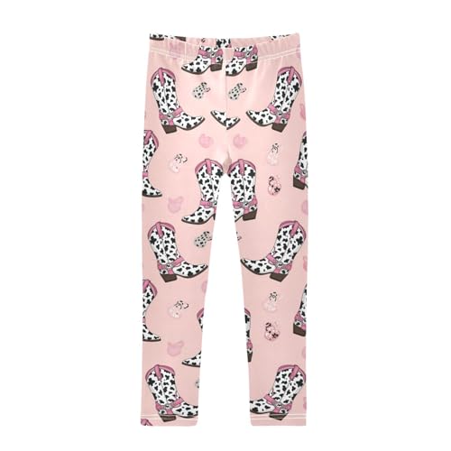 J JOYSAY Western Cowboy Cowgirl Boots Girls Leggings Soft Comfortable Long Kids Toddler Leggings Size 4-10T