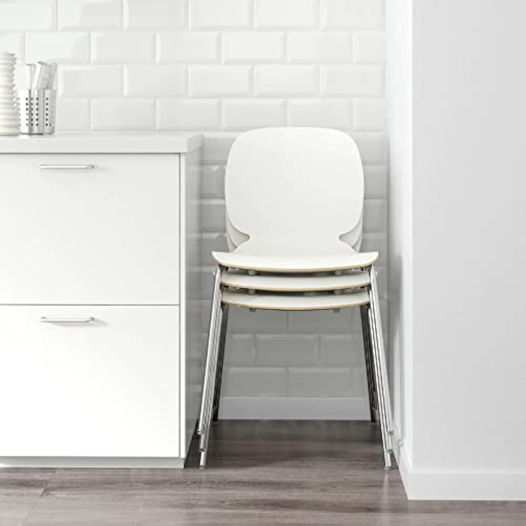 SVENBERTIL Chair, White/Broringe Chrome-Plated