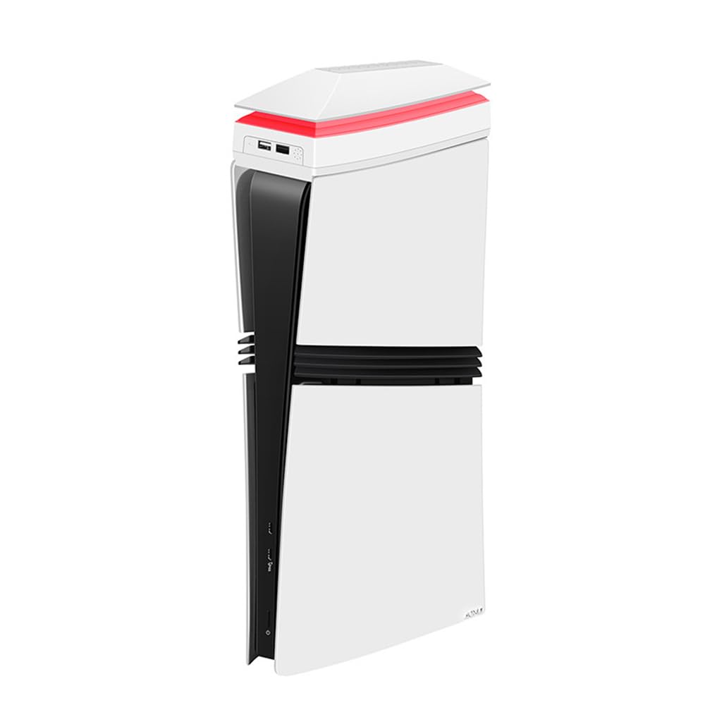 Ventilateur de refroidissement pour PS5 Pro Ventilateur de refroidissement silencieux avec vitesse réglable Système de refroidissement pour lecteur optique et édition numérique,Lumière LED RGB