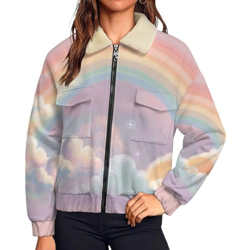 Manteau polaire chaud pour femme veste d'hiver rose grande taille