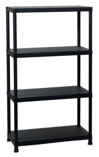 Toomax scaffale a 4 ripiani in plastica universal 84-4, colore nero, dimensioni 80x40x138h cm