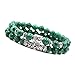 Unique Chakra Duo Bracelet Malachite Perles de 8mm Bouddha Pierres de guérison extensible 16cm à 19cm unisexe