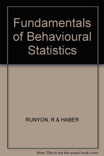 Fundamentals of Behavioural Statistics 0394350685 Book Cover
