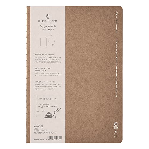 Kleid Note Tiny Grid Notebook B6 2mm Square Grid Brown 8441-01