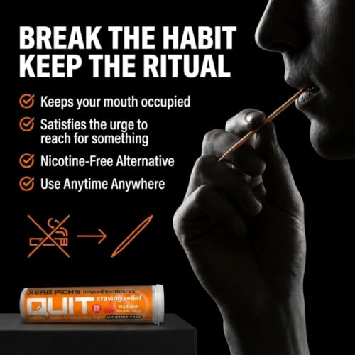 Image of Xero Picks Infused Flavored Toothpicks to Help Quit Smoking - Nicotine Free (Fruit Chill, 3 Pack) Non-GMO Kosher Vegan