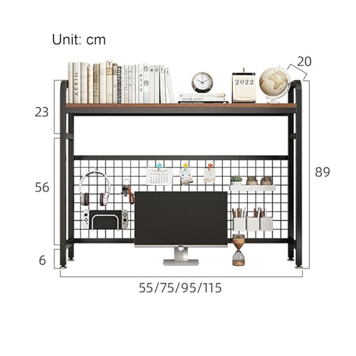 Estantería de escritorio de 2/3 niveles para dormitorio y oficina en casa, estante multiusos sobre el escritorio para libros, suministros y almacenamiento de decoración