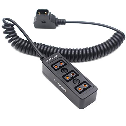 One-Day Sale: Up to 40% Off SZJELEN Metal Triple P-TAP D-tap Splitter,D-tap to 3ports D-tap P-tap Splitter Cable for Photography Power,Dtap Three-Way Splitter (Black Spring Cable)
