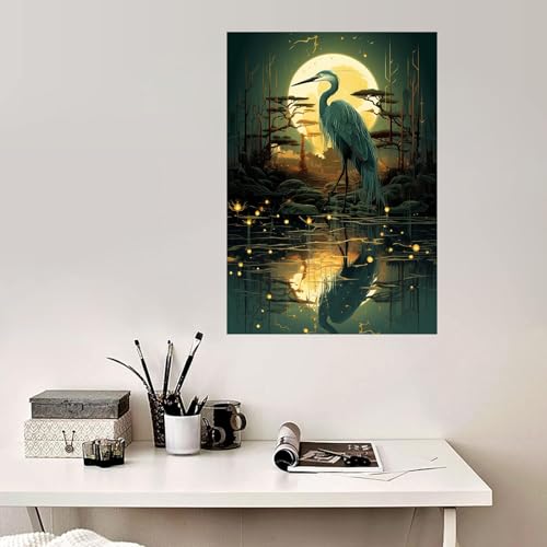 Art poster decoration oiseau solitaire pour sublimer un grand mur vide