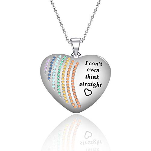 Zuo Bao Gay Pride Gift LGBT Jewelry Funny Gay Keychain I Can't Even Think Straight Keychain with Rainbow Charm Lesbian Gift (Can't Even C NK-S)