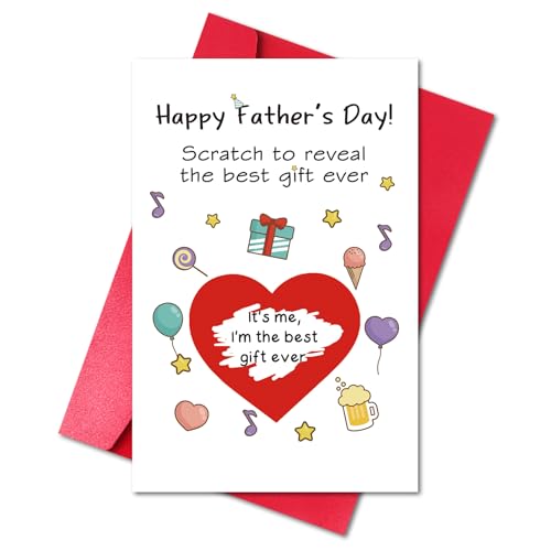 LYMEQING Funny Scratch Off Father’s Day Card for Dad Daddy Grandpa, Naughty Prank Father’s Day Card from Daughter Son Kid, Surprise for Papa (Scratch to Reveal the Gift)