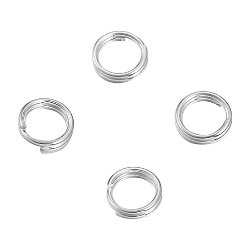 20Pcs 925 Sterling Silver Split Rings Jump Rings Connector Rings for Jewelry Making Necklaces Bracelet Earrings Keychain DIY Craft 5mmx0.5mm