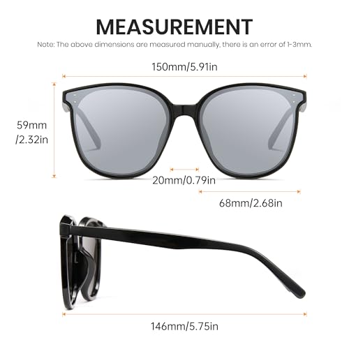 Image of Cyxus Oversized Cat Eye Sunglasses for Women Polarized Lens UV Protection for Beach Music Festivals Shopping 1902