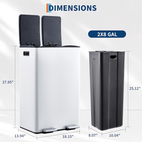 Basurero de Cocina GarveeHome de Acero Inoxidable 16 Galones miniatura 2
