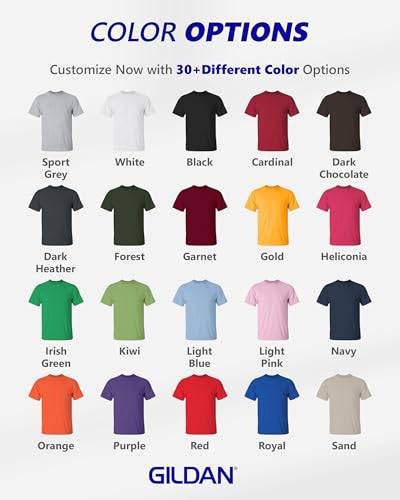 Gildan Custom T-Shirts – Personalized Crewneck Unisex Tee with Text, Logo, Image – Customized Shirt for Men Women Adult3