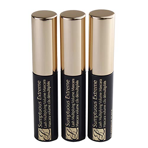 Estee Lauder Sumptuous Extreme Lash Multiplying Volume Mascara - # 01 Extreme Black Mini Size .1 oz / 2.6ml x 3 pcs
