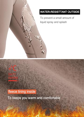 Willit Girls Fleece Lined Leggings Pants with Pockets Water Resistant Thermal Tights2