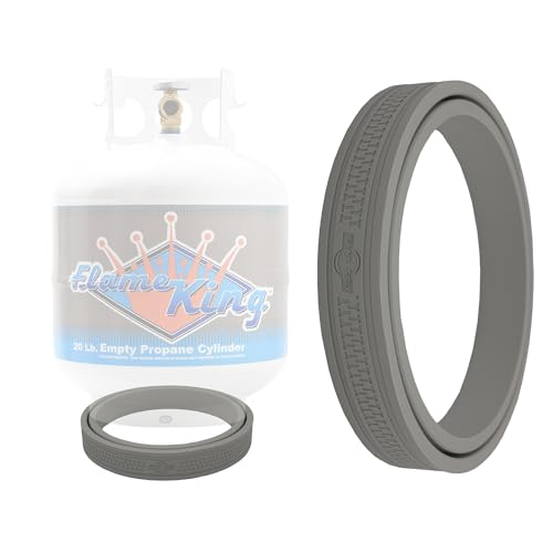 Flame King TankTire Propane Tank Ring Base Protective Rubber Holder for 20-40LB Propane Cylinders Prevents Rust Stains & Surface Damage