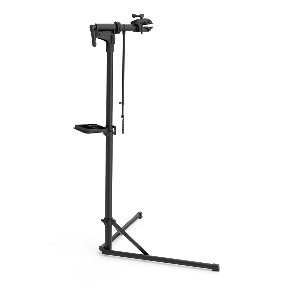 Helo Fahrrad Montageständer Reparaturständer aus Aluminium höhenverstellbar, 360° drehbar, klappbar, mit magnetischer Werkzeugablage 50 kg XL