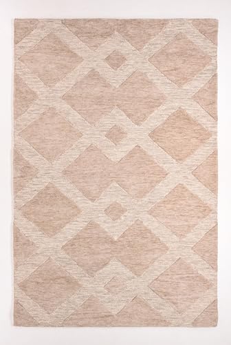 Image of Restoration and Renovation Abstract Collection Handmade Wool Area Rug - Durable for High Traffic, Contemporary Design for Living Room, Bedroom, Dining Room Decor (ABST C, 5' x 8')