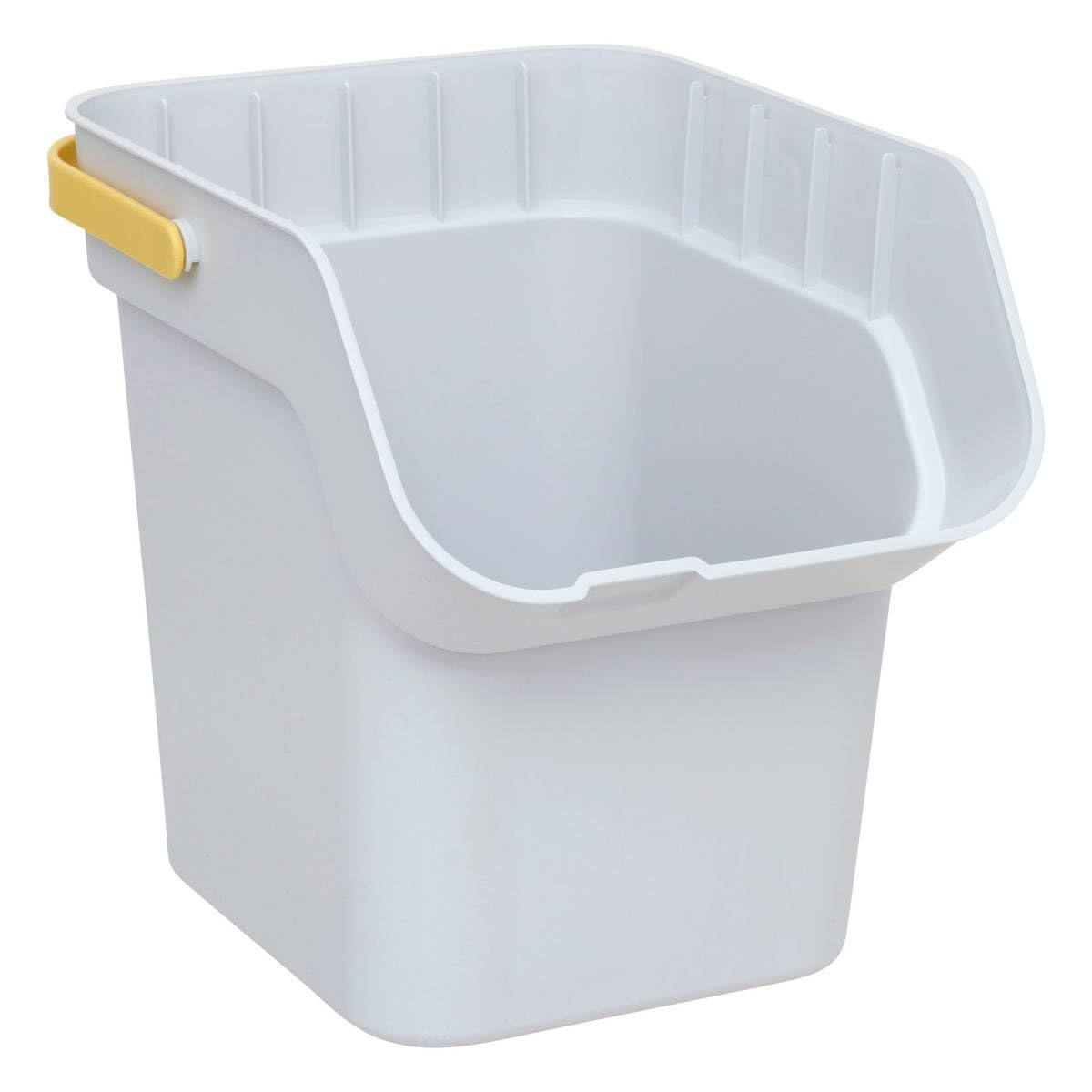 5five - Poubelle de Tri Sélectif en Plastique - 20L - Taupe - Empilable - Avec Anse - Pour Recyclage - Facile à Transporter