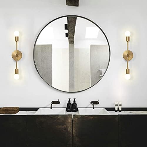 Image of Modo Lighting Mid Century Modern Wall Lamp Mounted Sconce 2-Light Minimalist Raw Brass Fixture for Bedroom Vanity Light (1 Pack)
