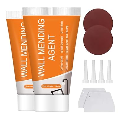 DOTUHAO Drywall Patch Repair Kit,2 Pack Wall Mending Agent, Spackle Wall Repair Paste with Scraper, Wall Putty Repair Holes and Cracks for Home Wall, Wall Surface Hole Fill Quick (2 Pack)