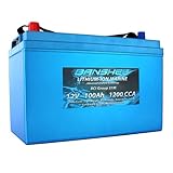 Banshee Deep Cycle Lithium Marine Battery Group Size 31 Replaces Optima D31M 9052-161 Bluetop 1200CCA