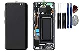 Origianl Samsung - Pantalla táctil LCD para Samsung Galaxy S8 G950F, marco negro, incluye herramientas para montaje con marco, color negro
