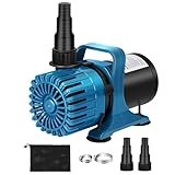 TONGCHANT 1800 GPH Pond Pump, 14FT Lift, 100W Submersible Water Pump with 180° Rotatable Outlet, Quiet Fountain Pump, for Pond, Fountain, Waterfall & Water Garden, 20FT Cord & Barrier Bag, UL Listed