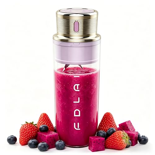 Portable Blender Juicer Personal Blender with 304 Stainless Steel Blades, USB Rechargeable Juicer Cup with Digital Display, 750ml Tritan BPA-Free Cup for Smoothies, Shakes, Ice and Fruit (Purple)