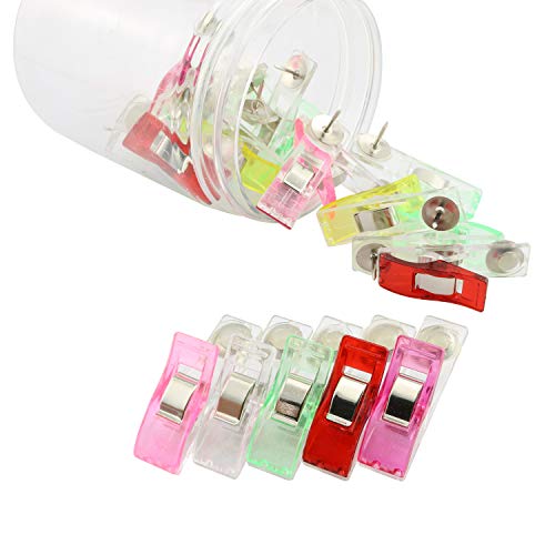 Partstock 20pcs Push Pin Clips,Multifunction Colorful Office School Supplies Accessories Creative Paper Clips Pushpins for Bulletin Boards/Photo Wall/Cork Boards
