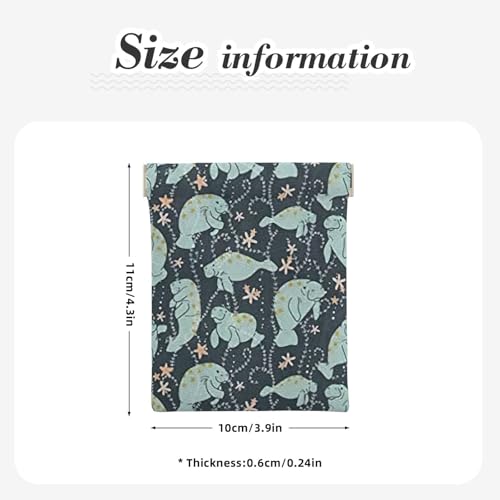 Manatee Animals Print Leather Coin Purse No Zipper Cosmetics Small Makeup Bag Shrapnel Pouch Purse3