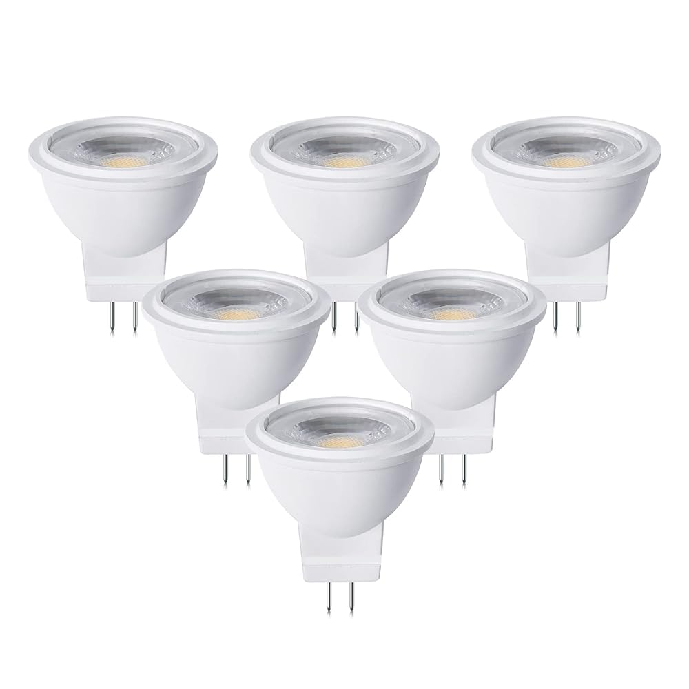 Lustaled MR11 LED Bulb 3W 12V AC/DC Low Voltage Led Landscape Light Bulbs GU4 Bi-pin Non-Dimmable LED Spotlight Bulb Warm White 3000K 270lm,25W Halogen Equivalent for Track Lighting 6Pack