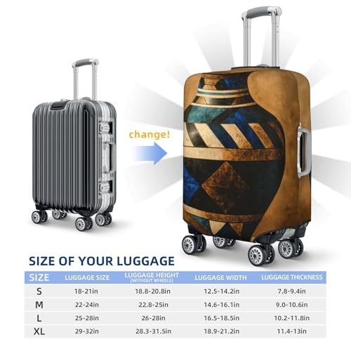 Ancient Clay Pot Vintage Elastic Travel Luggage Covers Dustproof Scratch-Resistant Suitcase Protector Fit 22-24 Inch4