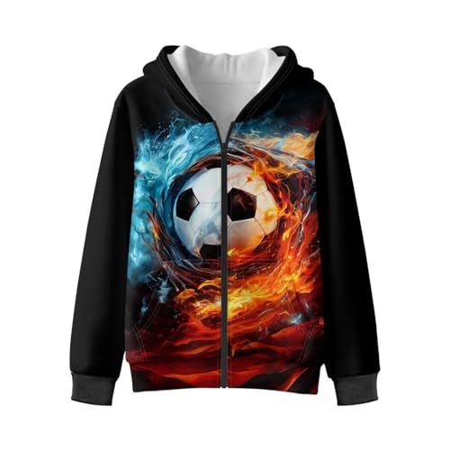 Cool Thin Fleece Zipper Hoodies for Boys Warmly Pockets Long Sleeve Sweatshirt Fashion 3D Prints Tops Fall Winter3