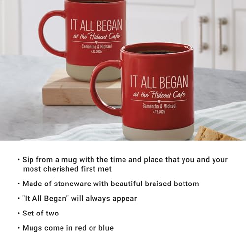 Set de 2 mugs personalizados de stoneware rojos miniatura 3