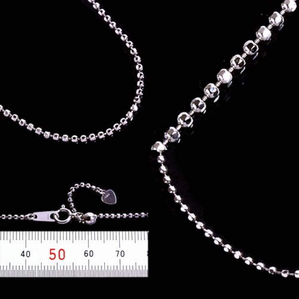 プラチナPt850ネックレス1.5mm60cmショート＆ロングボールチェーン プラチナPt850ネックレス1.5mm60cmショート＆ロングボールチェーン